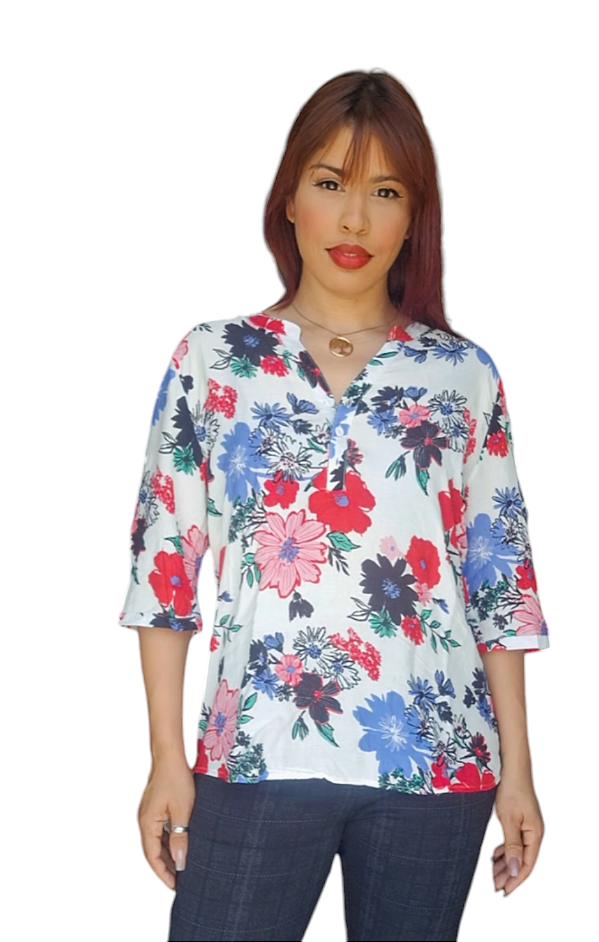 BLUSA VISCOSE ESTAMPA ROSAS YASHTI