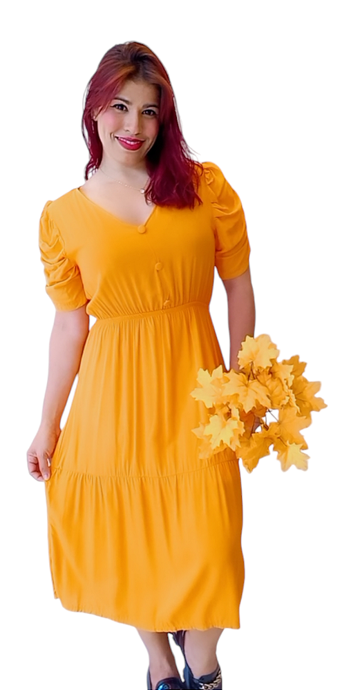 VESTIDO CURTO MANGA BUFANTE