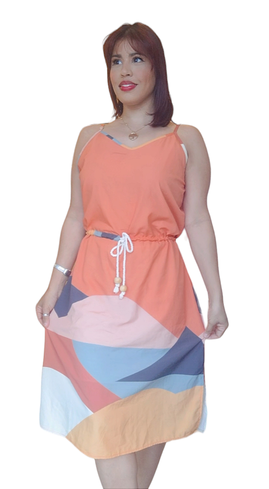 VESTIDO CURTO CREPE ESTAMPADO