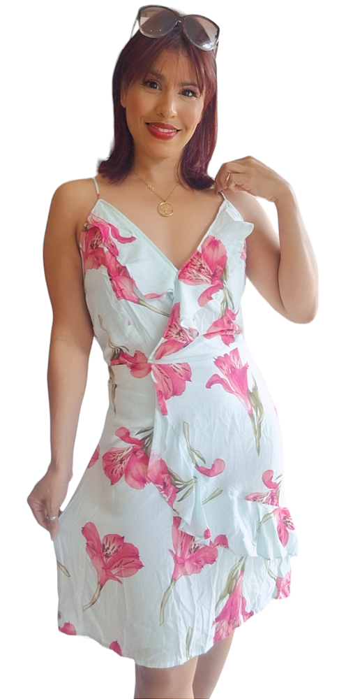 VESTIDO  CURTO VISCOSE ESTAMPADO