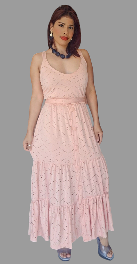 VESTIDO LONGO PLUS SIZE CAMBRAIA