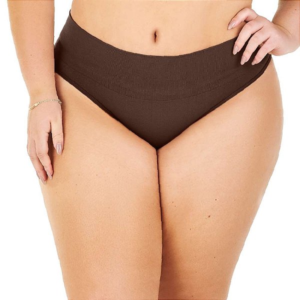 Calcinha Tanga Plus Cós Alto sem Costura