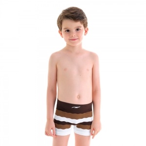 Cueca Boxer Infantil com Listras Onduladas Degradê sem Costura