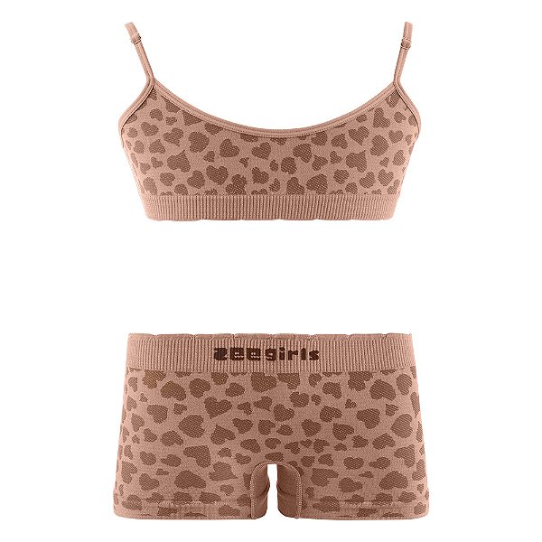 Conjunto Top e Calcinha Boxer Jacquard Infantil