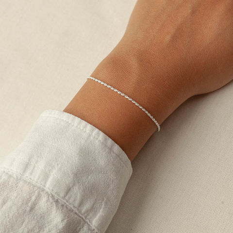 Pulseira Cordão Baiano Prata 925 - 19cm