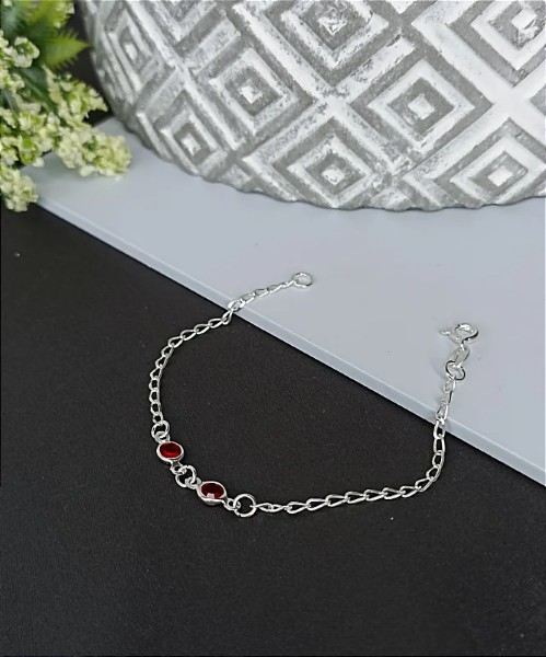 Pulseira Infantil c/ Pedras Prata 925 - 14cm - MP188-1018