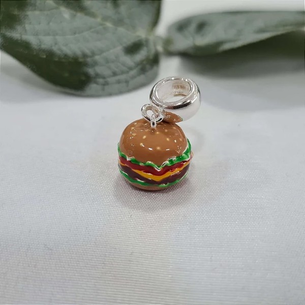 Berloque Hamburguer - Prata 925