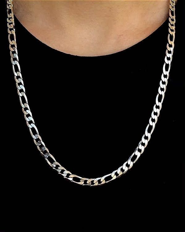 Corrente Masculina Elo 3 por 1 Prata 925 - 60cm - 5mm - 16g