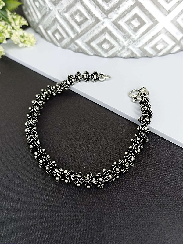 Pulseira de Bali Pikun Prata 925 cor Envelhecida - MP26-120180