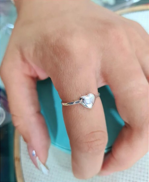 Anel Coração Liso - Prata 925 - MA14-918