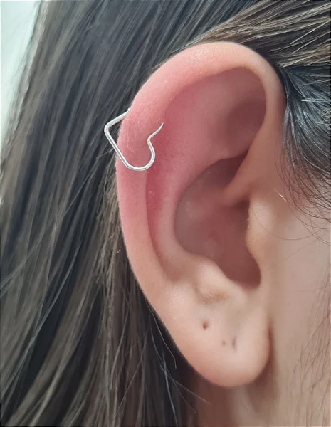 Piercing fake Coração Prata 925