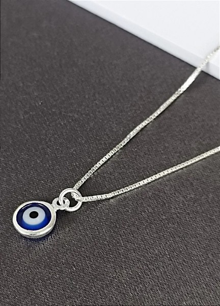 Gargantilha Olho Grego Prata 925 - V12 - 45cm