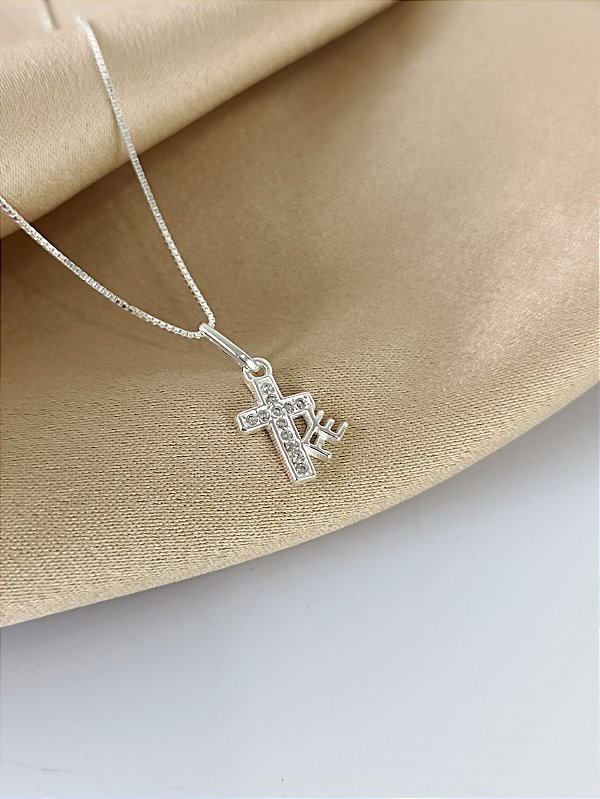 Gargantilha Crucifixo C/ Fé - Prata 925 - MC55-1933