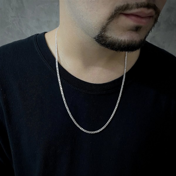 Corrente Masculina Elo Grumet - 3 mm - 60 cm - 7,6 g - Prata 925