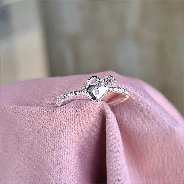 Anel Coração Chave Prata 925 - MA88-918