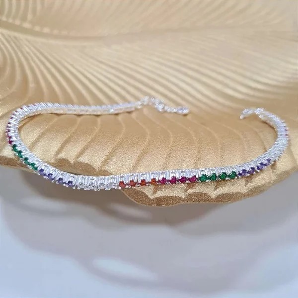Pulseira com Pedras Coloridas Prata 925 - MP33-63110