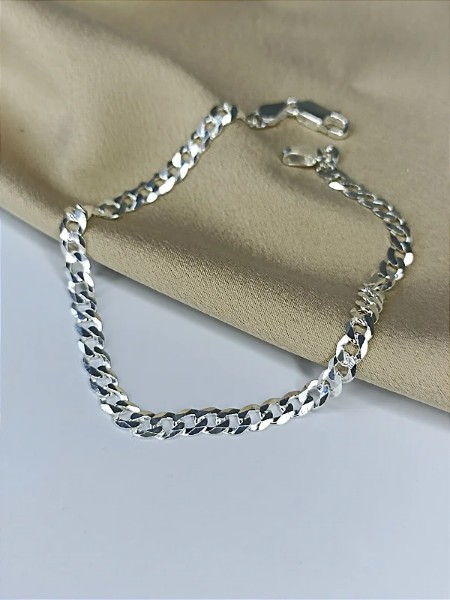Pulseira Masculina Elo Grumet - Prata 925 - 21 cm - 4 mm