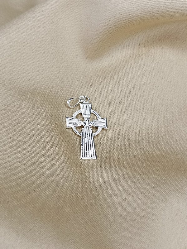Pingente Masculino Crucifixo C/ Espírito Santo - Prata 925 - PG65-1124