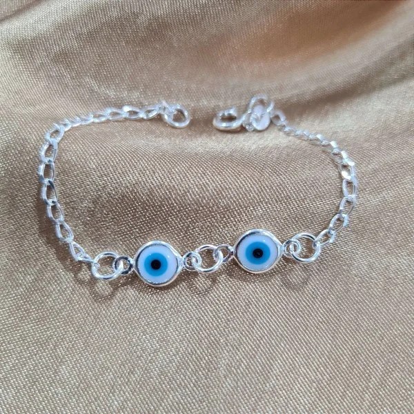 Pulseira Infantil com Olho Grego - Prata 925