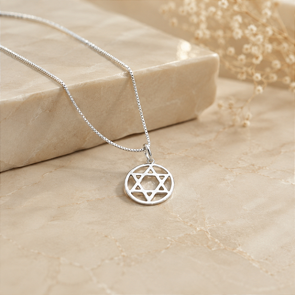 Gargantilha Estrela de Davi - Prata 925 - MC101-1638
