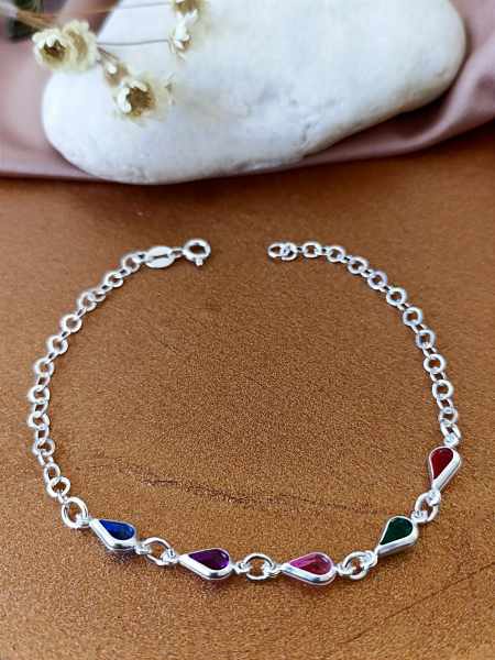 Pulseira Gota Multicor - Prata 925 - MP154-2042