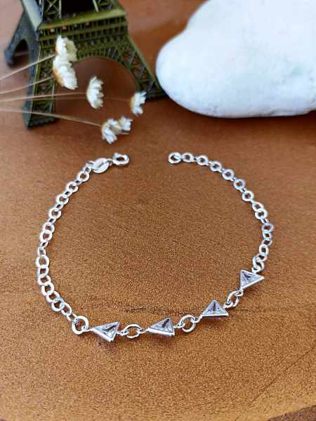 Pulseira Com Triângulos Zircônia - Prata 925 - MP158-1940