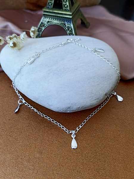 Tornozeleira Com Gotas - Prata 925 - MTZ14-2146