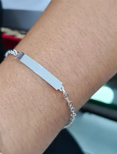 Pulseira c/ Plaquinha Adulto - Prata 925 - MP162-1836