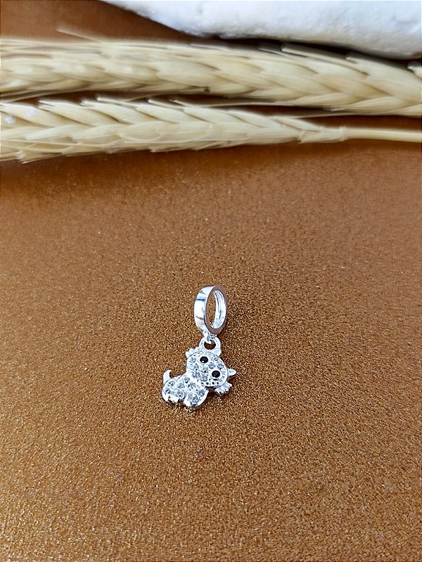 Berloque Gato Cravejado Zirconia - Prata 925 - BL24-1228