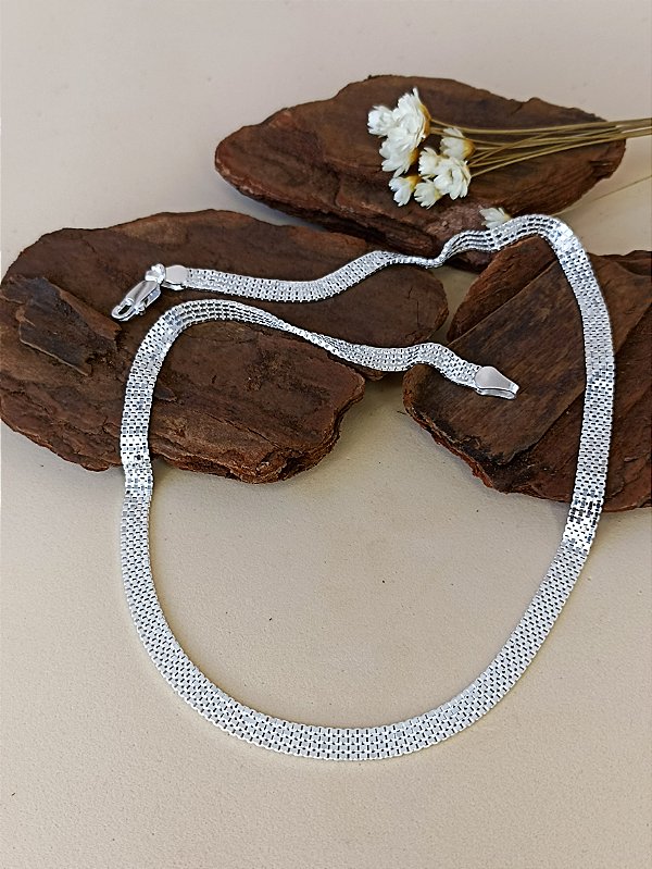 Gargantila Esteira 4 fios - Prata 925 - 40cm - MC143-85170