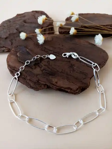 Pulseira Feminina Elo Alogado - Prata 925 - MP196-3768