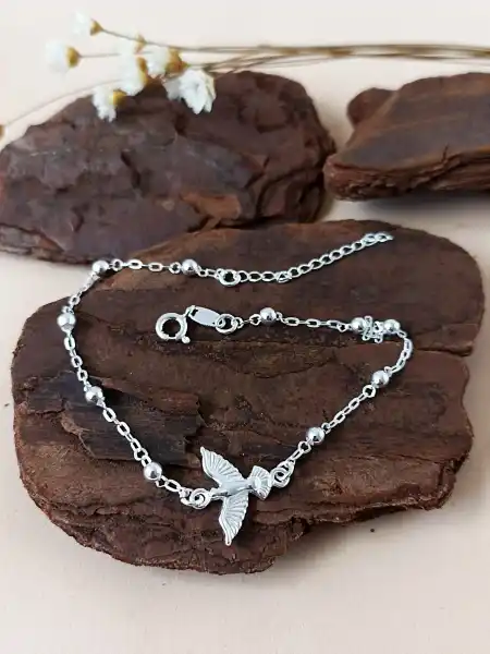 Pulseira Espírito Santo com Bolinhas - Prata 925 - MP206-2552