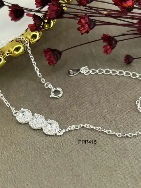 Pulseira Com Pedras Zircônias - Prata 925 - MP207-2857