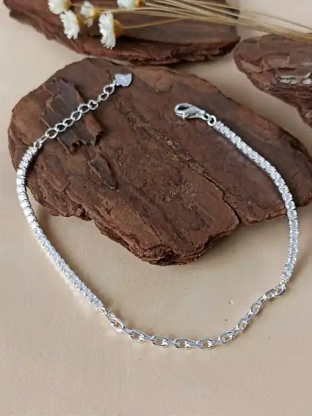 Pulseira Riviera Com Corrente Cartier - Prata 925