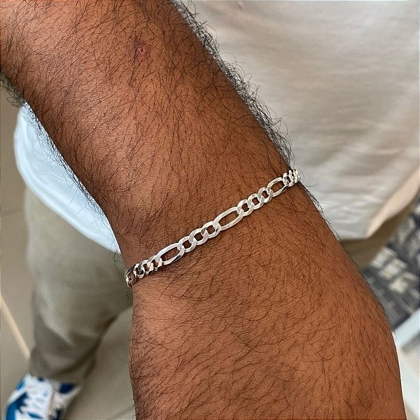 Pulseira Masculina 3 Por 1 - 5mm - 6.1g - 22cm - Prata 925