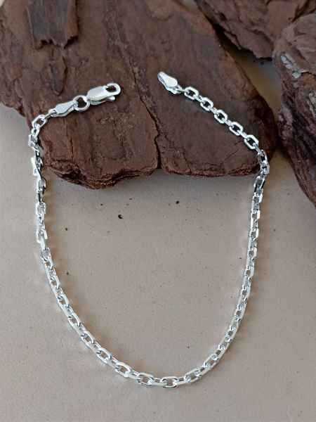 Pulseira Masculina Elo Cartier - F080 - 21cm - Prata 925