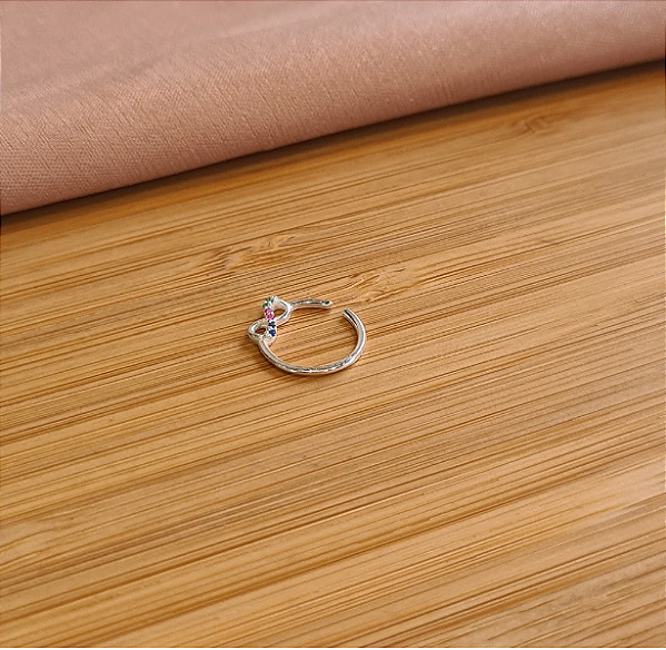 Piercing Infinito Cravejado Colorido - Prata 925 - MB473-517