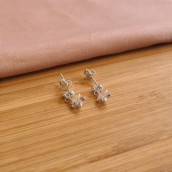 Brinco Pêndulo Com Estrela - Prata 925 - MB513-1334