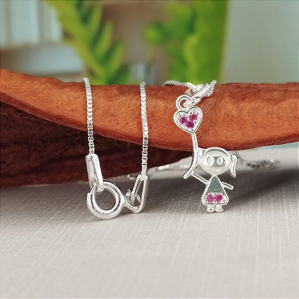 Gargantilha Menina Prata 925 - V12 - 45cm