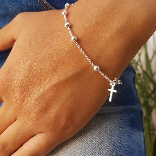 Pulseira Terço - Prata 925