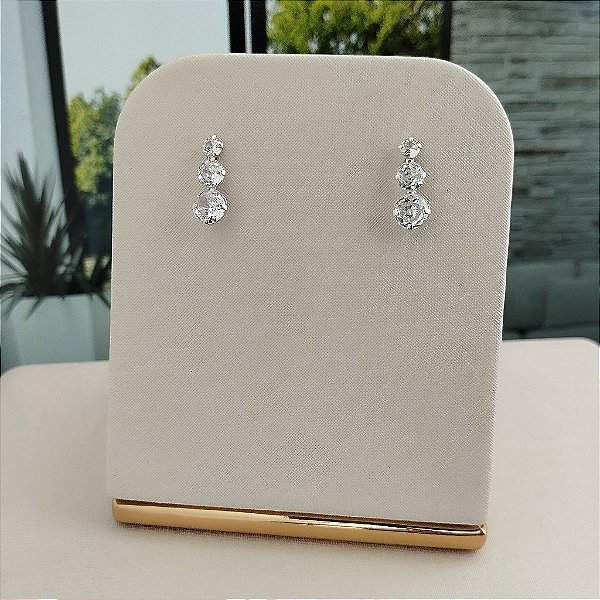 Brinco Trio Ponto de Luz - Prata 925