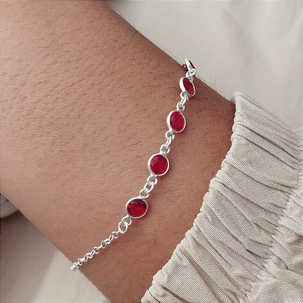 Pulseira Com Zircônias - Prata 925