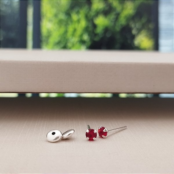 Brinco Ponto de Luz Tarraxa baby-3mm- Prata 925 - MB762-415