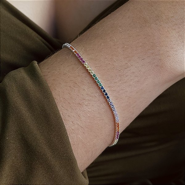 Pulseira Riviera Multicor - Prata 925 -MP436-3589