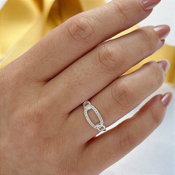 Anel Elos Com Zircônias - Prata 925 -MA216-1743