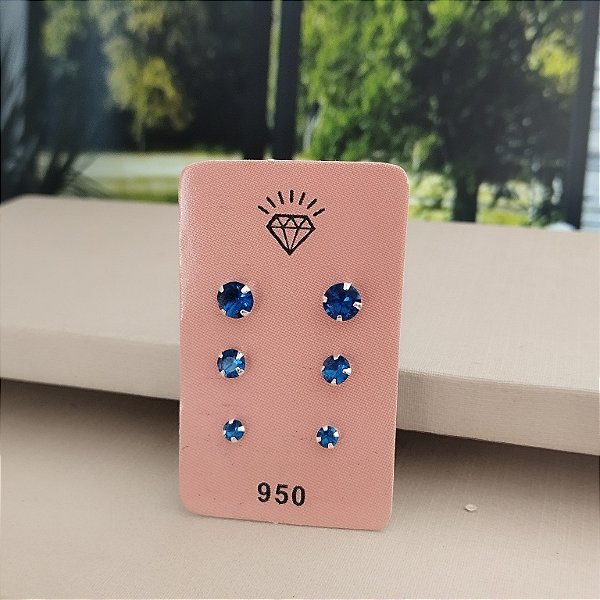 Trio Pedra Azul - Prata 925 - MB848-1025