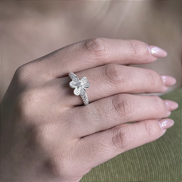 Anel Flor Filigrana Com Zircônia - Prata 925 -MA226-3176
