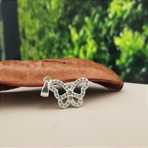 Pingente Borboleta Cravejada - Prata 925 -PG213-1742