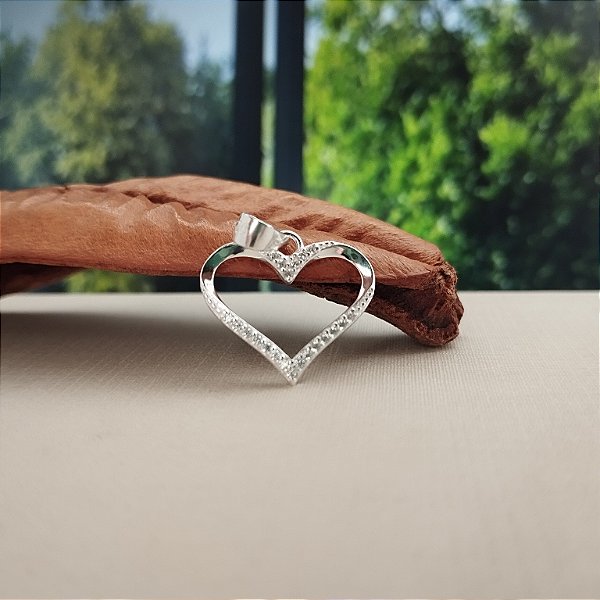 Pingente Coração Cravejado - Prata 925 -PG215-1332