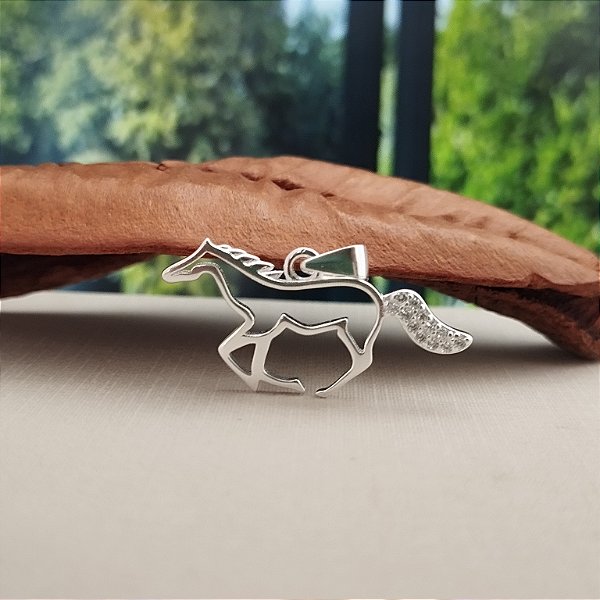 Pingente Cavalo Com Zircônias - Prata 925 -PG216-1538